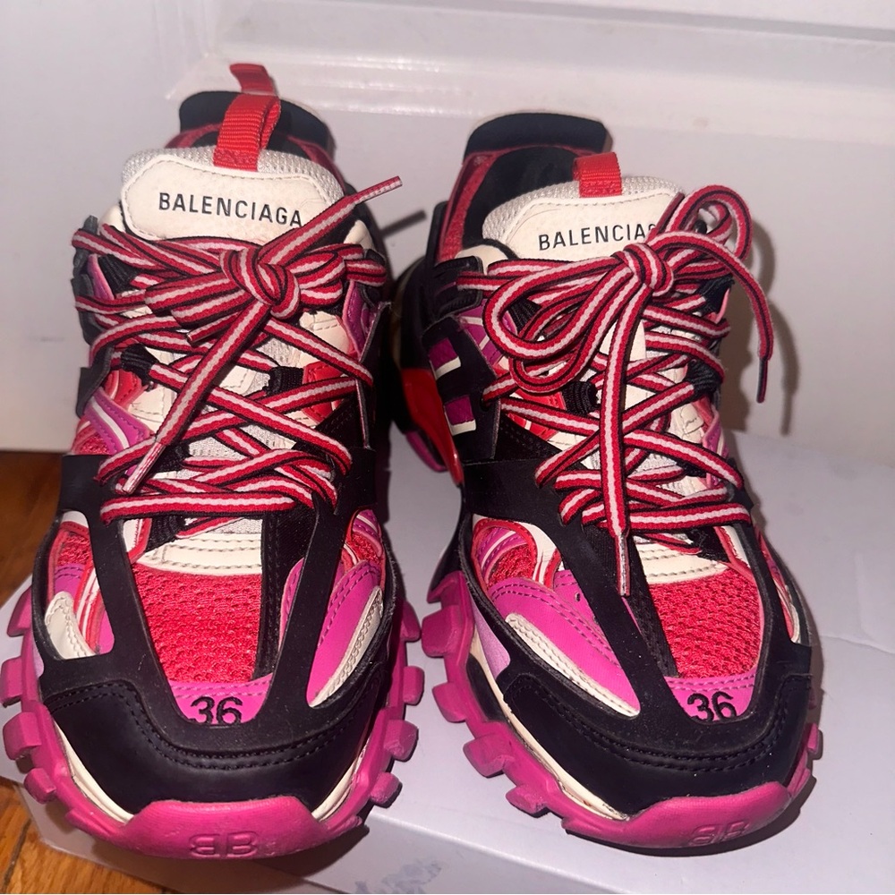 Balenciaga Track Sneaker Black Pink Red